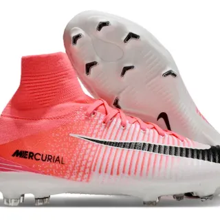Nike Mercurial High-Cut Coral-Pink Firm-Ground Soccer Shoes