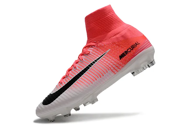 Nike Mercurial High-Cut Coral-Pink Firm-Ground Soccer Shoes 17