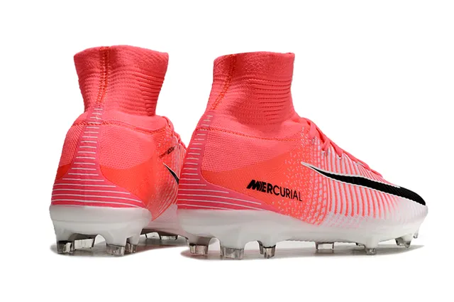 Nike Mercurial High-Cut Coral-Pink Firm-Ground Soccer Shoes 19