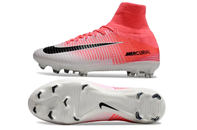 Nike Mercurial High-Cut Coral-Pink Firm-Ground Soccer Shoes 20
