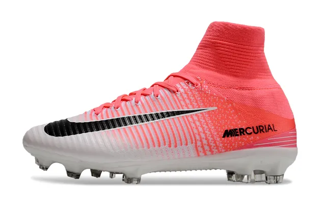 Nike Mercurial High-Cut Coral-Pink Firm-Ground Soccer Shoes 21