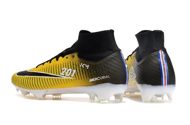 Nike Mercurial Superfly 201 Yellow Black Firm-Ground أحذية كرة القدم 4