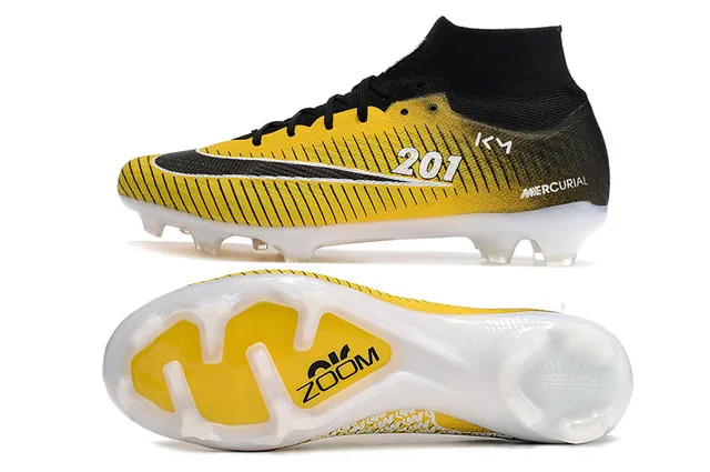 Nike Mercurial Superfly 201 Yellow Black Firm-Ground أحذية كرة القدم 5