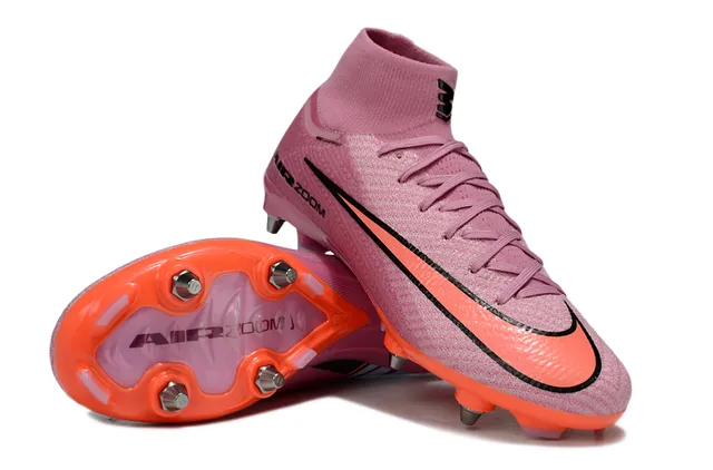Nike Mercurial Superfly Air Zoom وردي برتقالي أحذية كرة القدم للأرض الصلبة 4