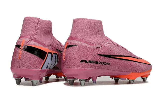 Nike Mercurial Superfly Air Zoom وردي برتقالي أحذية كرة القدم للأرض الصلبة 5