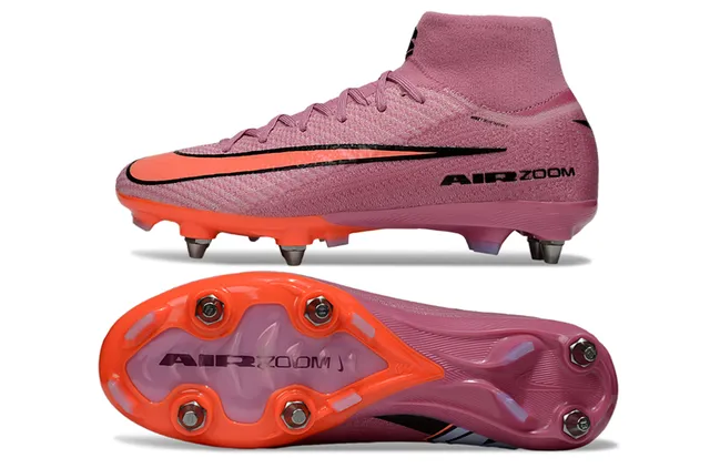 Nike Mercurial Superfly Air Zoom وردي برتقالي أحذية كرة القدم للأرض الصلبة 6
