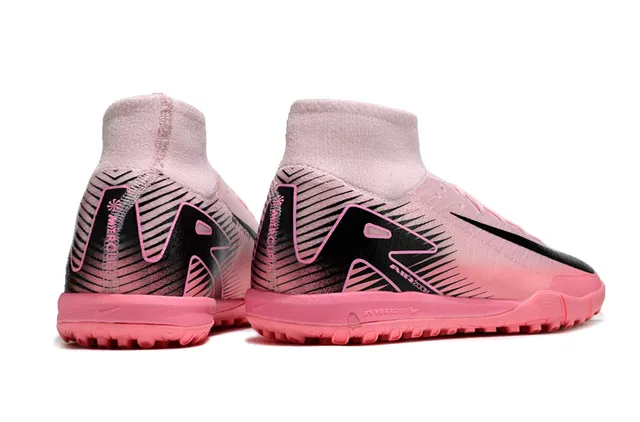 Nike Mercurial Superfly Chaussures de football pour pelouse noires et roses à col haut de chaussette ajusté 5