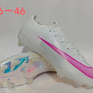 نيك Mercurial Superfly أحذية كرة القدم بيضاء وردية Flyweave Knit Upper Swoosh حيوي Firm-Ground