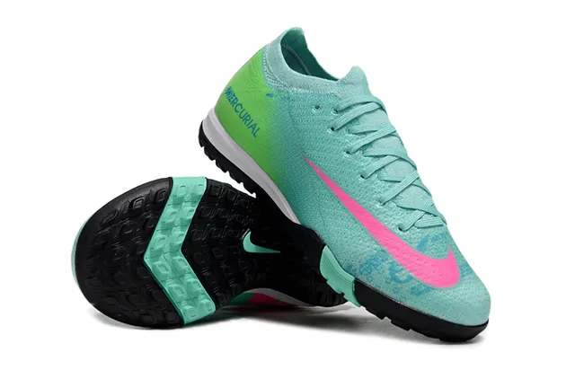 Nike Mercurial Turf gradiente verde rosa césped zapatos de fútbol 2