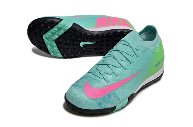 Nike Mercurial Turf gradiente verde rosa césped zapatos de fútbol 3