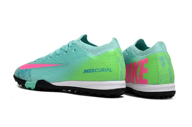 Nike Mercurial Turf gradiente verde rosa césped zapatos de fútbol 4