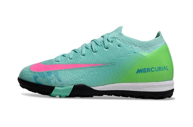 Nike Mercurial Turf gradiente verde rosa césped zapatos de fútbol 6