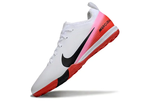 Nike Mercurial Turf Chaussures de football turf blanc rouge rose gradient 3