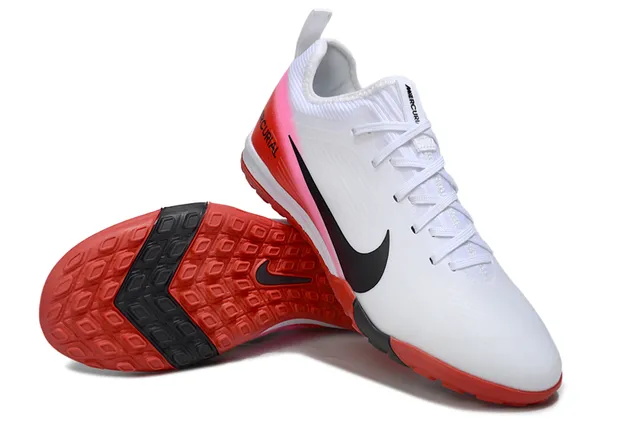 Nike Mercurial Turf Chaussures de football turf blanc rouge rose gradient 4