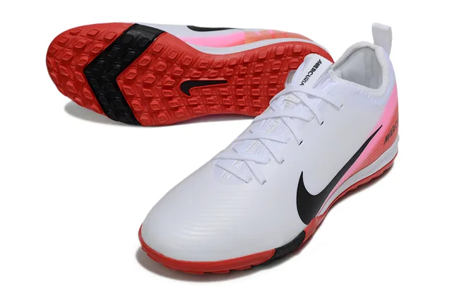 Nike Mercurial Turf Chaussures de football turf blanc rouge rose gradient 5