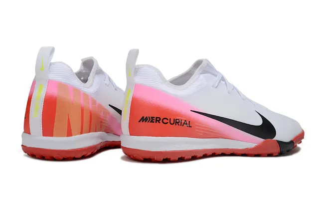 Nike Mercurial Turf Chaussures de football turf blanc rouge rose gradient 6