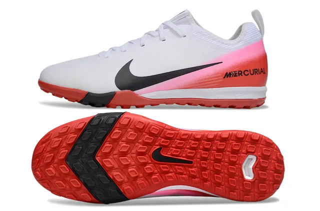 Nike Mercurial Turf Chaussures de football turf blanc rouge rose gradient 7