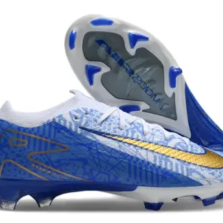 Nike Mercurial Vapor Air Zoom Blue White Gold Firm-Ground Soccer Shoes