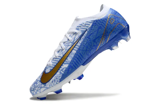 Nike Mercurial Vapor Air Zoom Blue White Gold Firm-Ground Soccer Shoes 3