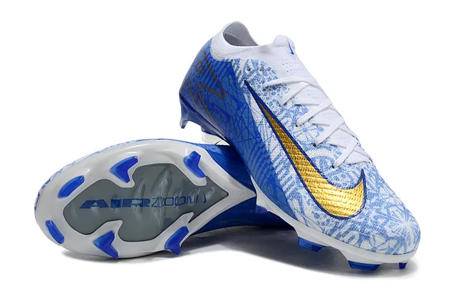 Nike Mercurial Vapor Air Zoom Blue White Gold Firm-Ground Soccer Shoes 4
