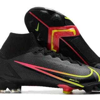 Nike Mercurial Vapor কালো গোলাপী হলুদ গ্রেডিয়েন্ট ফার্ম-গ্রাউন্ড ফুটবল শুস