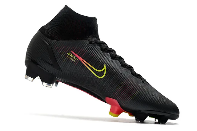 Nike Mercurial Vapor أسود وردي أصفر تدرج أرض صلبة أحذية كرة القدم 3