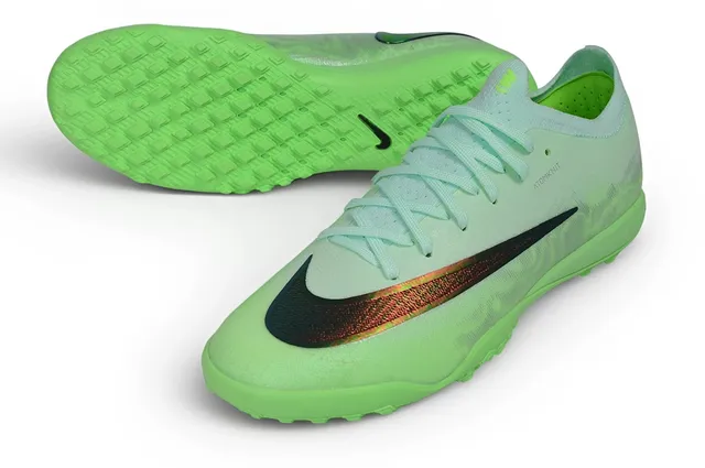 Nike Mercurial Vapor Tênis de Futebol Verde Multicolorido Superior em Malha Gradiente Menta a Lima para Turf 4