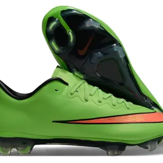 Nike Mercurial Vapor Green Orange Low-Cut Synthetic Upper Firm-Ground Soccer Shoes