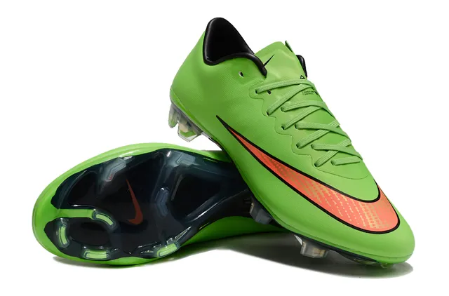 Nike Mercurial Vapor Green Orange Low-Cut Synthetic Upper Firm-Ground Soccer Shoes 4