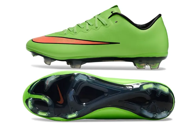 Nike Mercurial Vapor Green Orange Low-Cut Synthetic Upper Firm-Ground Soccer Shoes 6