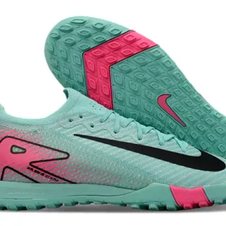 Nike Mercurial Vapor हरा गुलाबी लो-कट निट अपर Dynamic Speed Cage ग्राफिक टर्फ फुटबॉल जूते