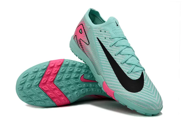 Nike Mercurial Vapor Vert Rose Partie Supérieure Tricotée à Basse Coupe Dynamic Speed Cage Graphique Chaussures de Football Turf 3