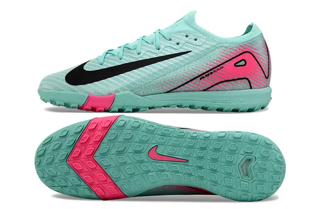 Nike Mercurial Vapor Vert Rose Partie Supérieure Tricotée à Basse Coupe Dynamic Speed Cage Graphique Chaussures de Football Turf 5