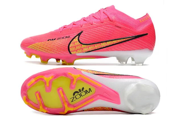Nike Mercurial Vapor Pink Yellow Firm-Ground Soccer Shoes 6