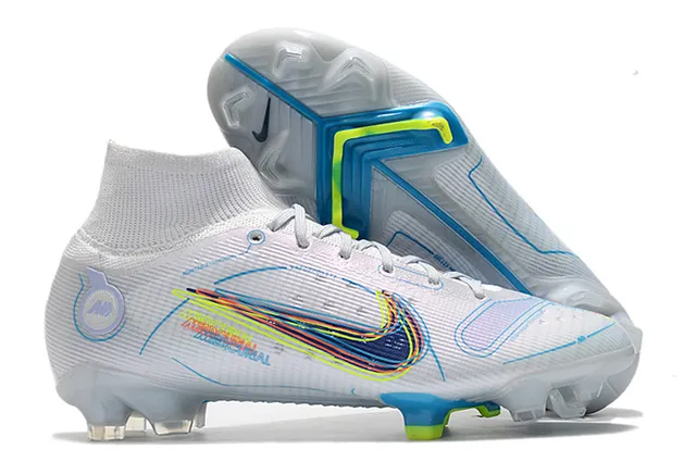 Nike Mercurial Vapor Blanco Azul Multicolor Firm-Ground Zapatos de fútbol 1