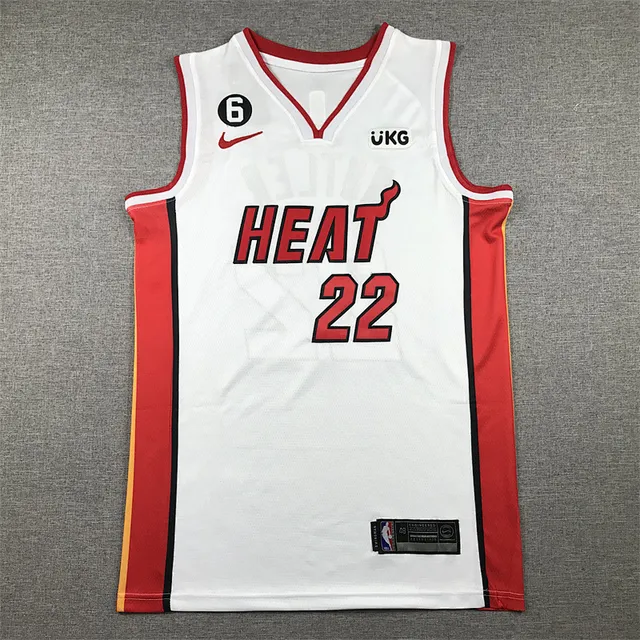 Nike Miami Heat #22 Blanc Rouge Noir Maillot de Basketball 2