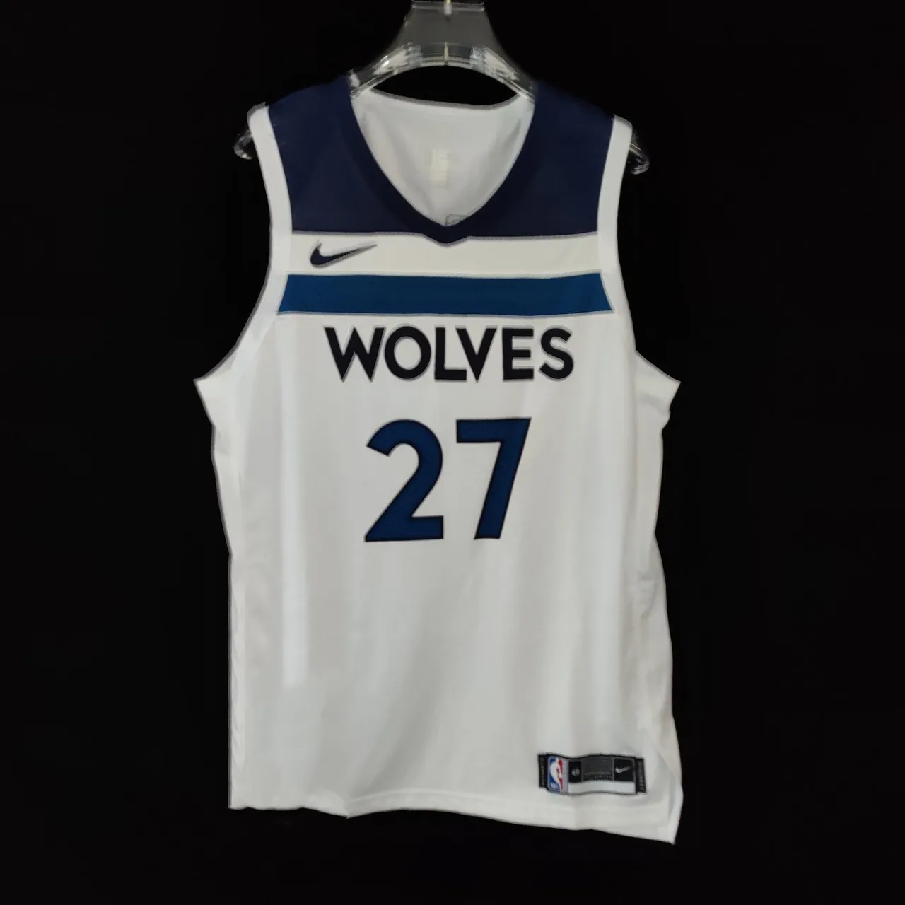 Nike Minnesota Timberwolves Player Edition White Navy Basketball Jersey 3