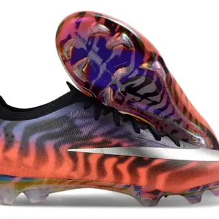 Nike Multicolor Silver Low-Cut Knit Upper Iridescent Translucent Sole Firm-Ground Soccer Shoes