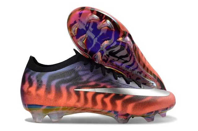 Nike Multicolor Silver Low-Cut Knit Upper Iridescent Translucent Sole Firm-Ground Soccer Shoes 1