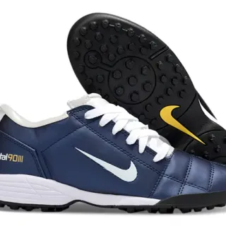Nike Azul Marino Blanco Zapatillas de Fútbol Turf Superior Sintético Acolchado Bajo