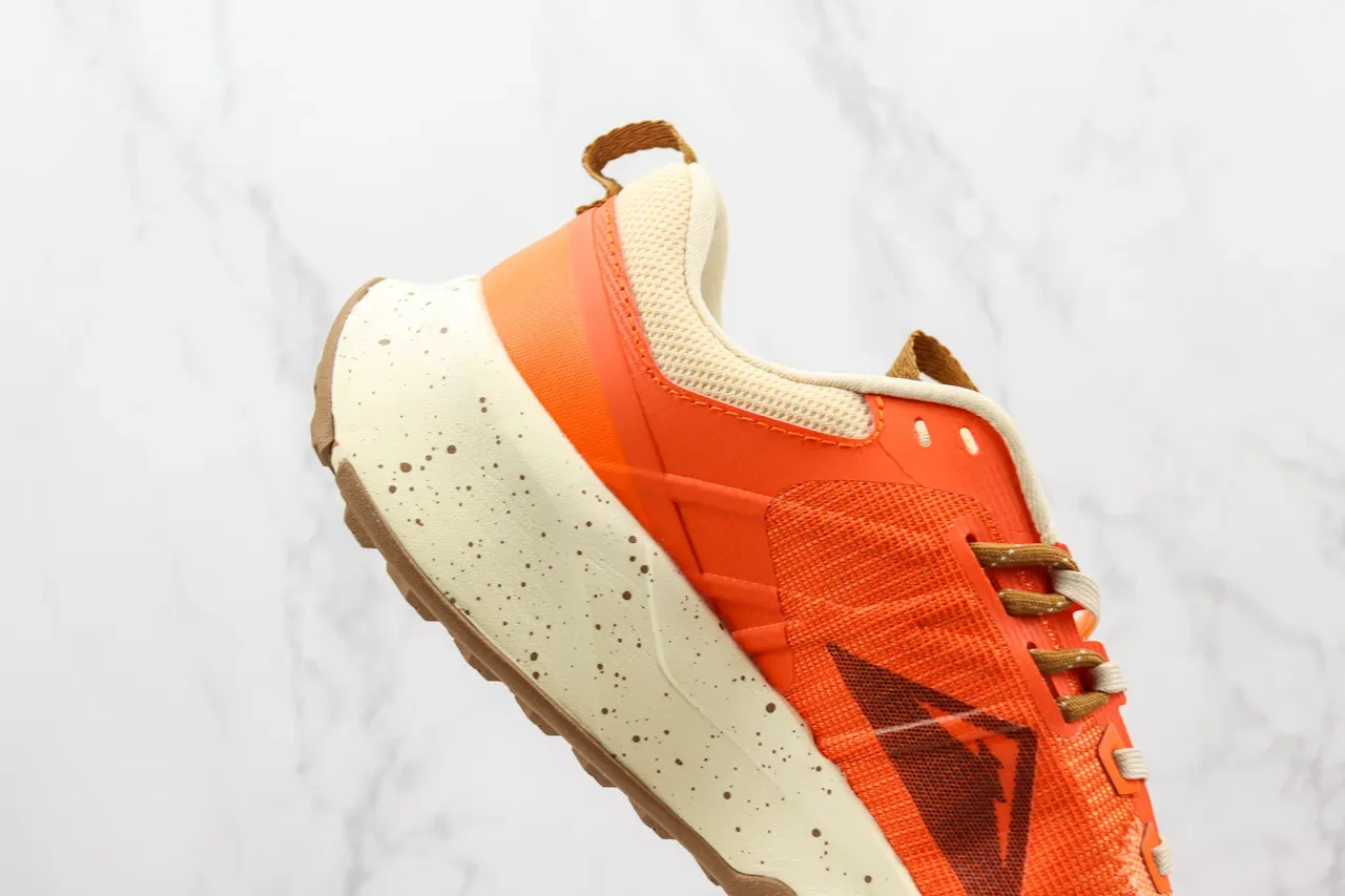 Nike Orange Beige Mesh And Synthetic Overlay Upper Speckled Foam Midsole Lifestyle Sneakers 5