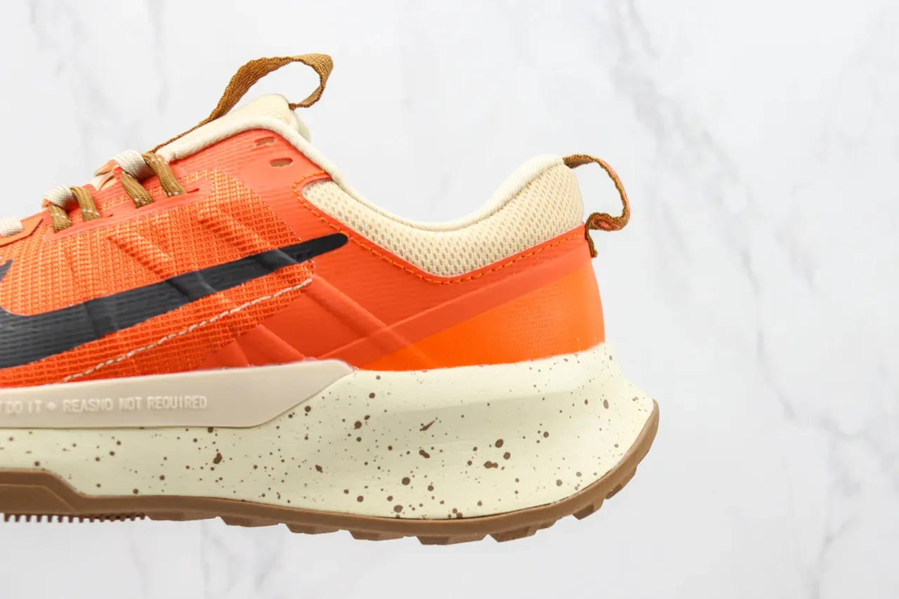 Nike Orange Beige Mesh And Synthetic Overlay Upper Speckled Foam Midsole Lifestyle Sneakers 7