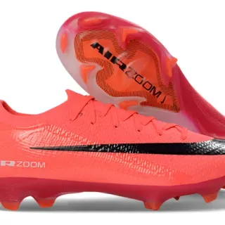 Nike Orange Black Flyknit Upper Low-Cut Collar Firm-Ground Soccer Shoes