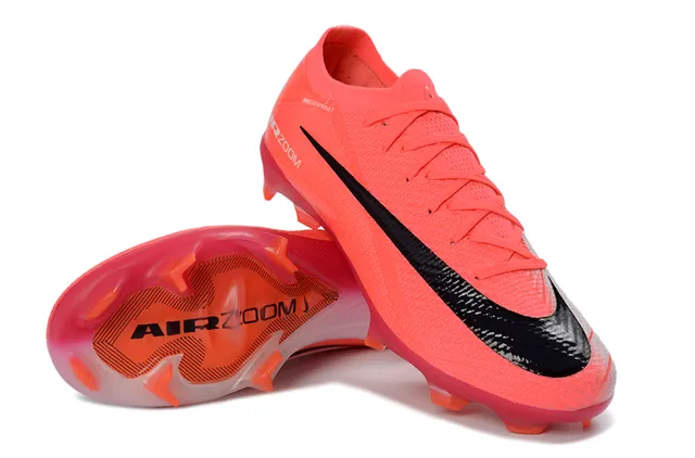 Nike কমলা কালো Flyknit উপর লো-কাট কলার Firm-Ground সকার জুতা 4