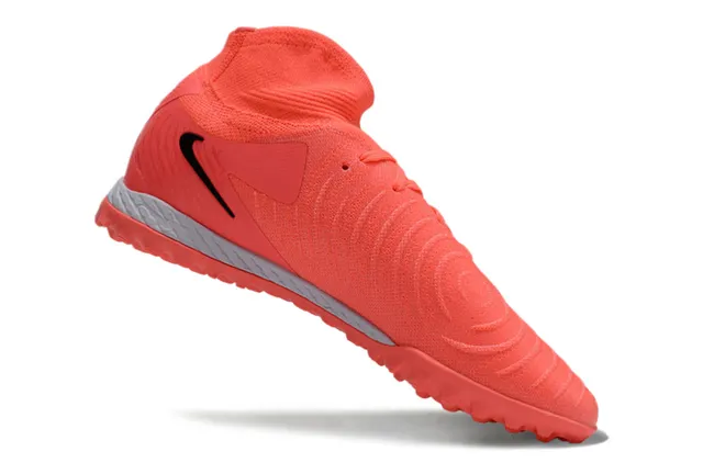 Nike Orange Black High-Cut Knit Collar Synthetic Overlay Panels Artificial-Grass Soccer Shoes 2