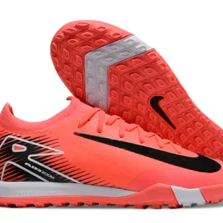 Nike Orange Black Low-Cut Sock-Fit Collar Turf Soccer Shoes