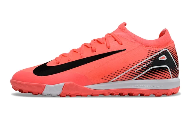 Nike Zapatos de fútbol turf naranja y negro de corte bajo con cuello de tipo calcetín 7