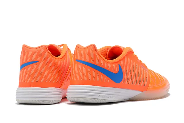 Nike أحذية كرة القدم الداخلية برتقالي أزرق مبطنة صناعية أمامية مثقوبة شبكة علوية 2