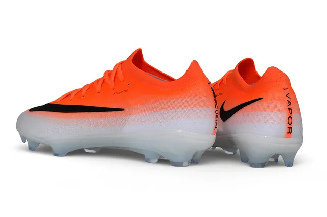 Nike Orange White Atomknit Upper Flylite Plate System Firm-Ground Soccer Shoes 2