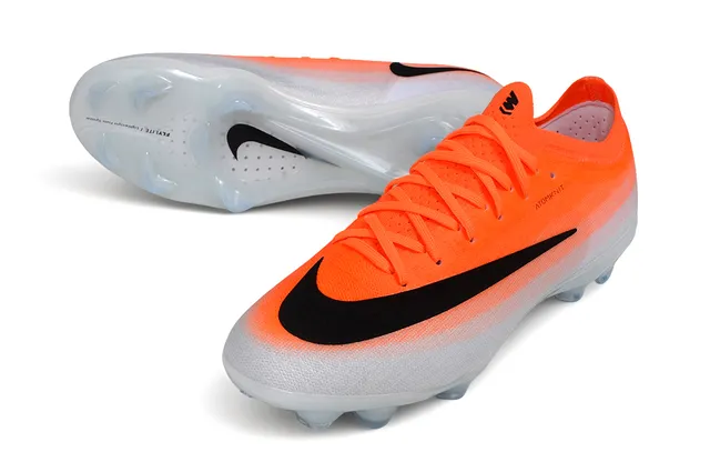 Nike Orange White Atomknit Upper Flylite Plate System Firm-Ground Soccer Shoes 3